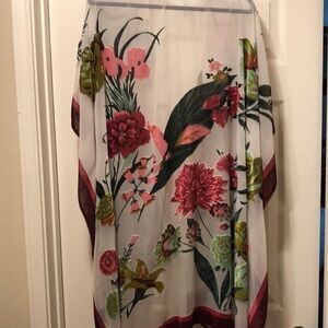 Anthropology crushed velvet flowered kimono one size fits all